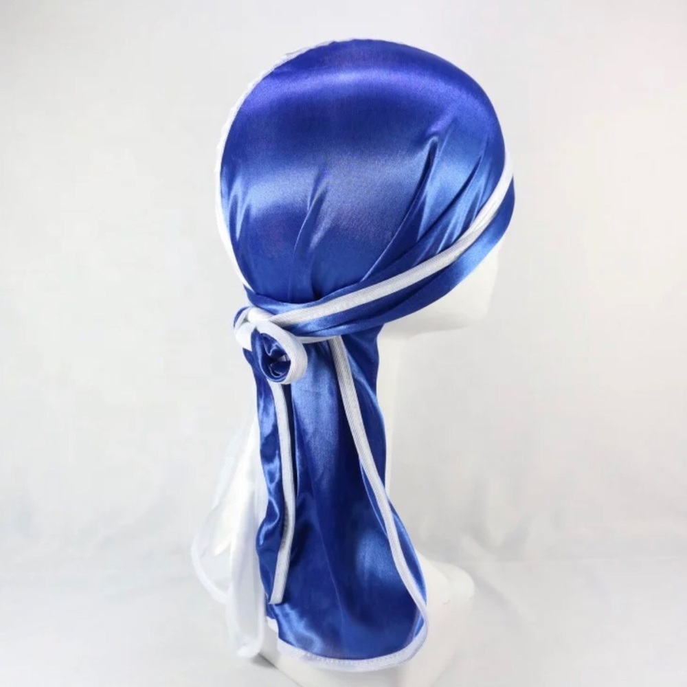 Long Tail Durag, Duo-Tone Blue/White